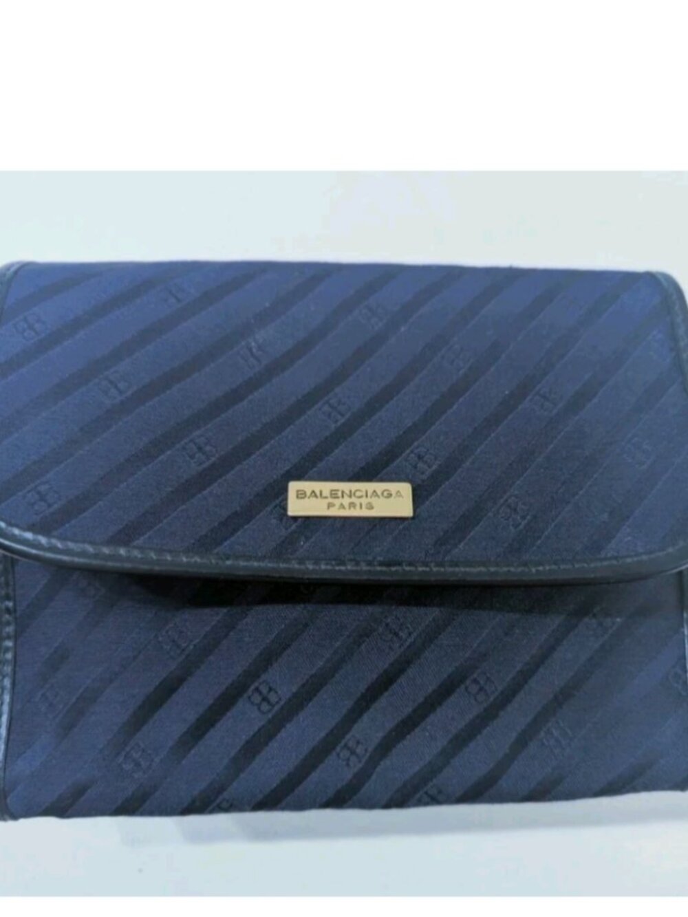 Vintage 1970s Balenciaga Monogram Clutch Purse